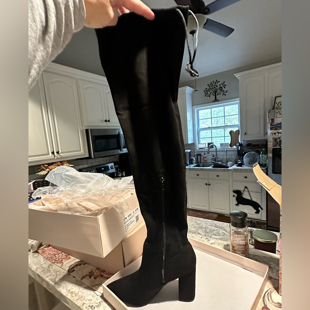 💰Two for $50 - Faux Suede Black Over the Knee Boots. NIB!
